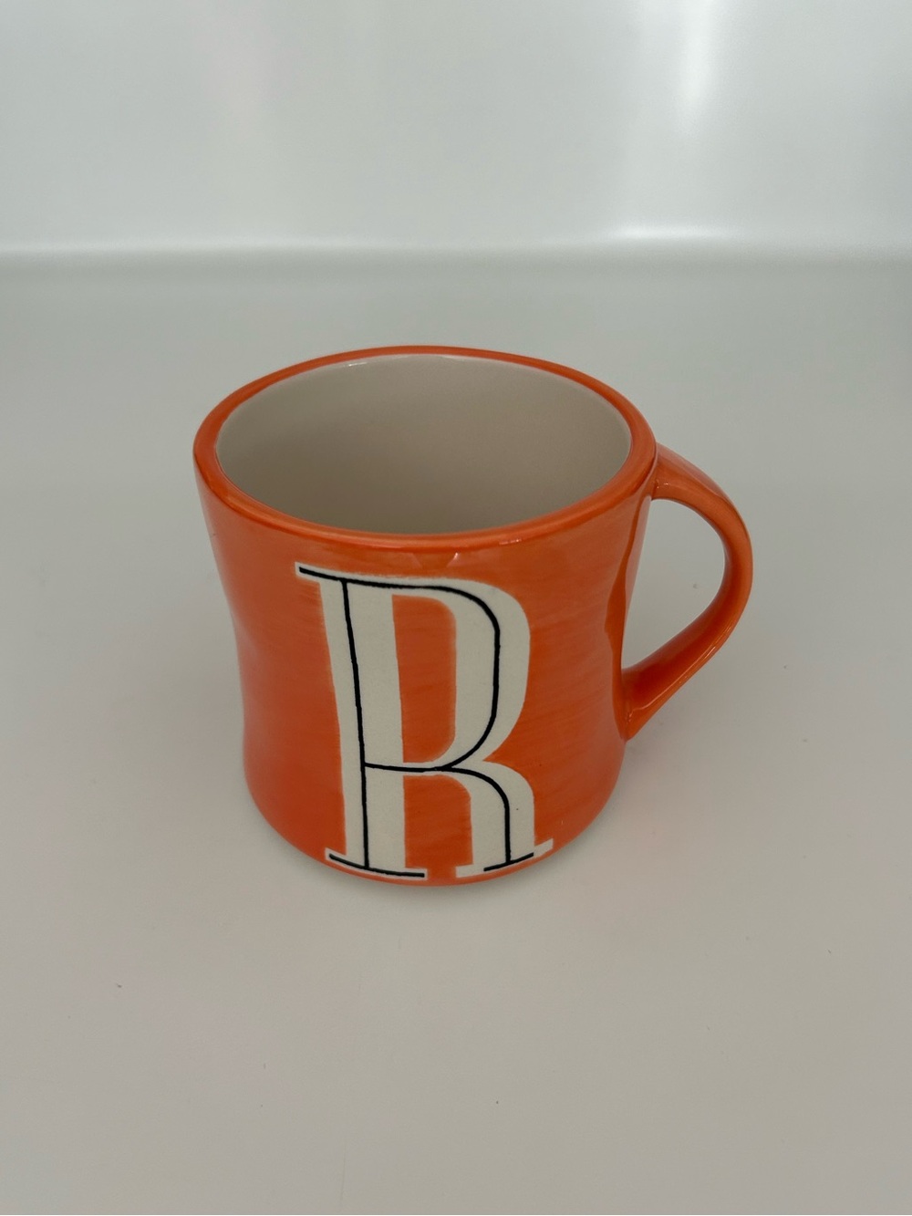 Anthropologie Hand Painted Mug with ‘R' Monogram